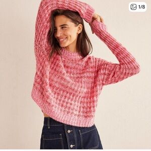 LIKE NEW Boden Vibrant Pink Crew Neck Sweater Size XS